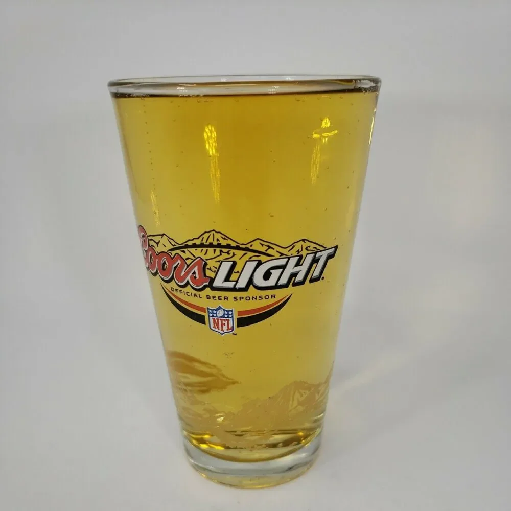 Coors Light NFL Official Beer Sponsor Pint Glass Vintage Rocky Mountains 16 oz